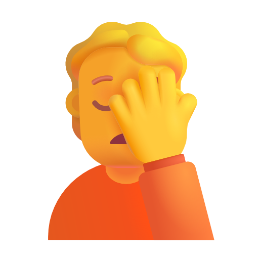 person facepalming as rendered by Microsoft 3D Fluent
