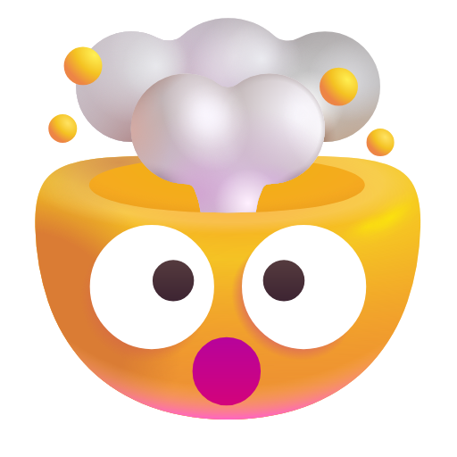 exploding head as rendered by Microsoft 3D Fluent