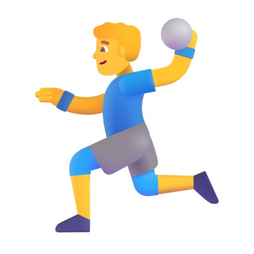 man playing handball as rendered by Microsoft 3D Fluent
