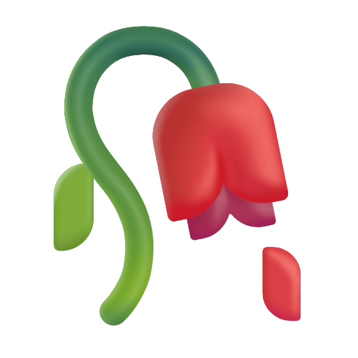 wilted flower as rendered by Microsoft 3D Fluent