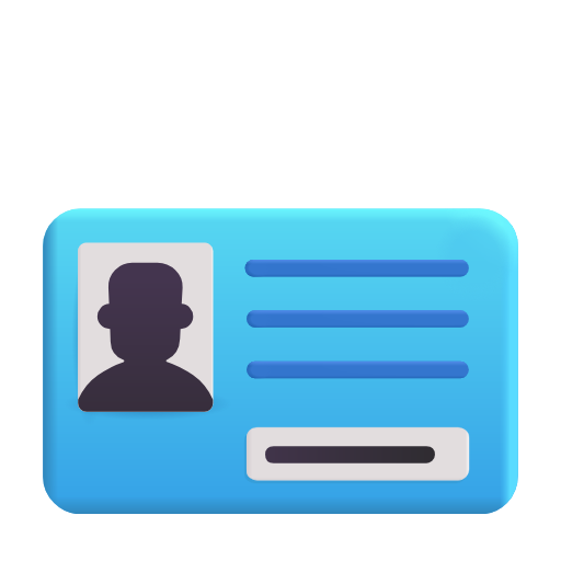 identification card as rendered by Microsoft 3D Fluent