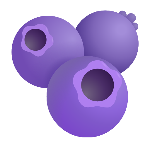 blueberries as rendered by Microsoft 3D Fluent
