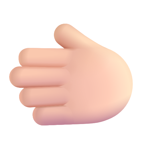 leftwards hand: light skin tone as rendered by Microsoft 3D Fluent