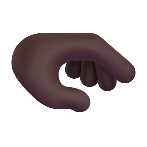 mano con la palma hacia abajo: tono de piel oscuro as rendered by Microsoft 3D Fluent