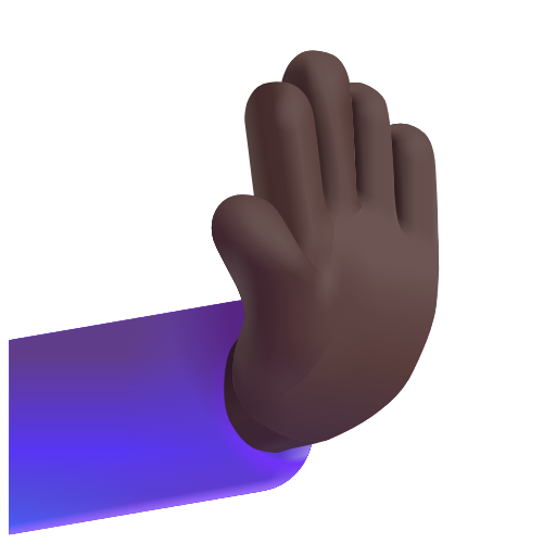 rightwards pushing hand: dark skin tone as rendered by Microsoft 3D Fluent