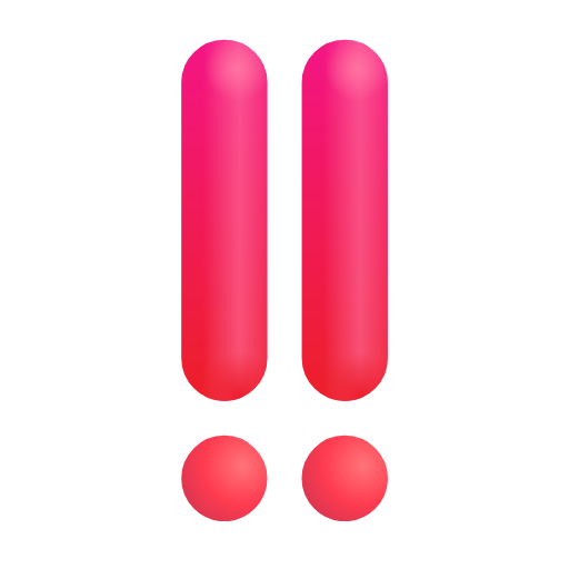 double exclamation mark as rendered by Microsoft 3D Fluent