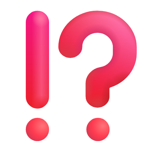 exclamation question mark as rendered by Microsoft 3D Fluent