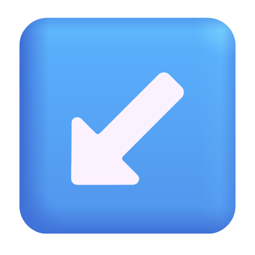 Down-Left Arrow as drawn by Microsoft 3D Fluent in Fluent 16.0
