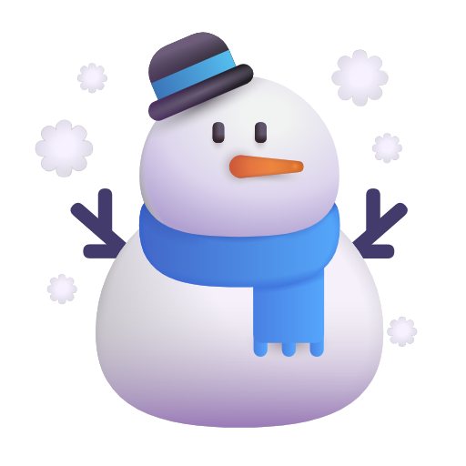 snowman as rendered by Microsoft 3D Fluent