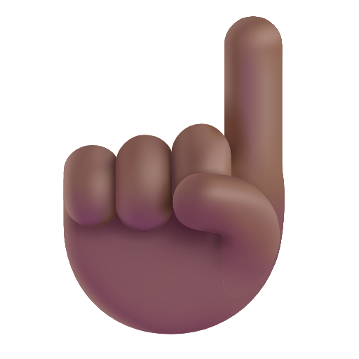 index pointing up: medium-dark skin tone as rendered by Microsoft 3D Fluent