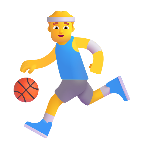 man bouncing ball as rendered by Microsoft 3D Fluent