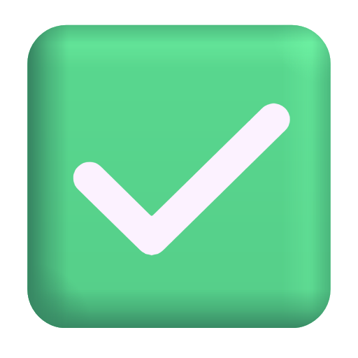 check mark button as rendered by Microsoft 3D Fluent