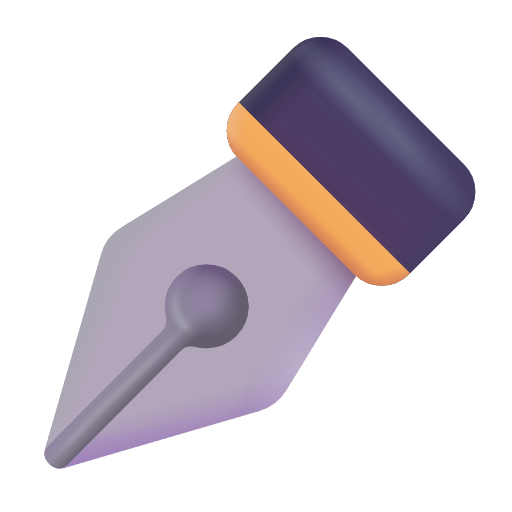 black nib as rendered by Microsoft 3D Fluent