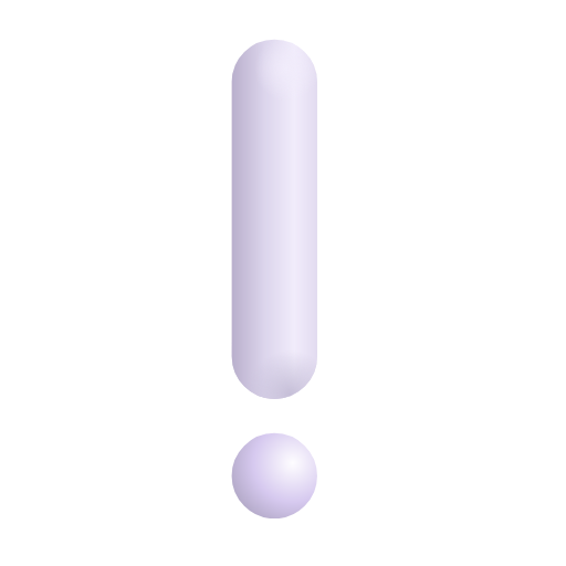 white exclamation mark as rendered by Microsoft 3D Fluent