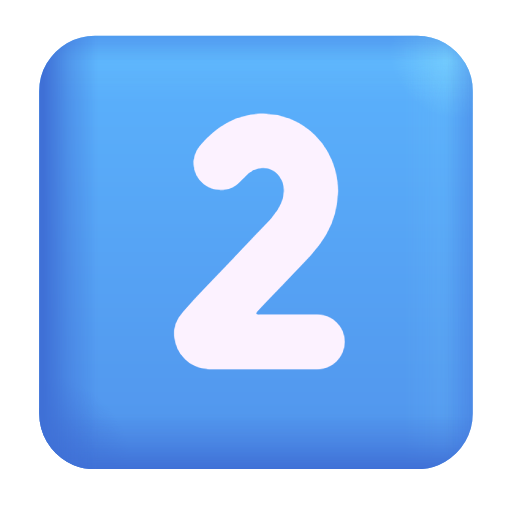 keycap: 2 as rendered by Microsoft 3D Fluent