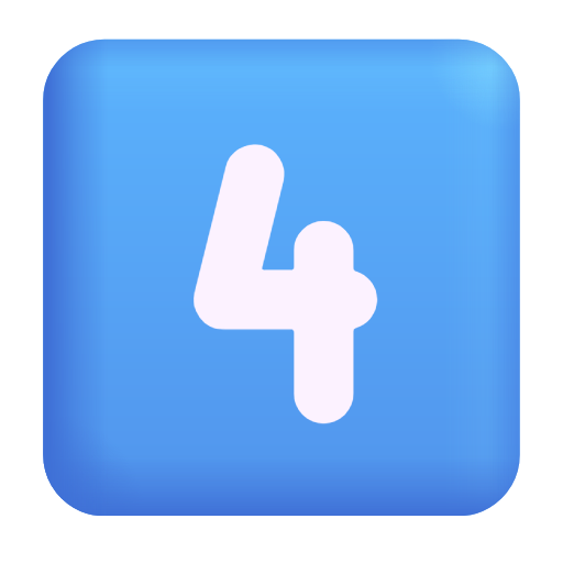 keycap: 4 as rendered by Microsoft 3D Fluent