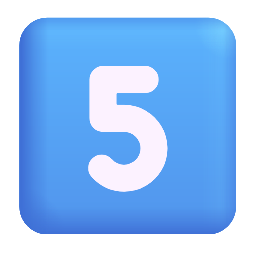 keycap: 5 as rendered by Microsoft 3D Fluent