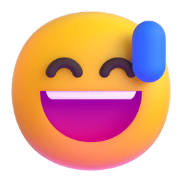 Grinning Face with Sweat as drawn by Microsoft Teams in 1.0