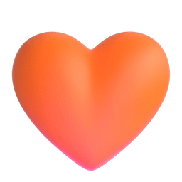 Orange Heart as drawn by Microsoft Teams in 14.0