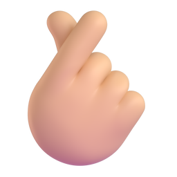 Hand with Index Finger and Thumb Crossed: Medium-Light Skin Tone, the design in this release