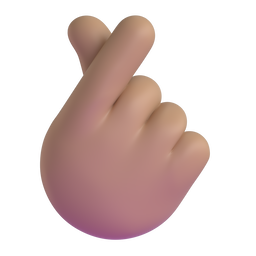 Hand with Index Finger and Thumb Crossed: Medium Skin Tone, the design in this release