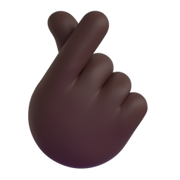 Hand with Index Finger and Thumb Crossed: Dark Skin Tone, the design in this release