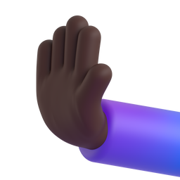 Leftwards Pushing Hand: Dark Skin Tone, the design in this release