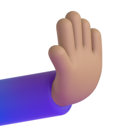 Rightwards Pushing Hand: Medium Skin Tone, the design in this release