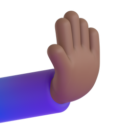 Rightwards Pushing Hand: Medium-Dark Skin Tone, the design in this release