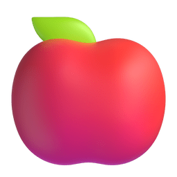 red apple as rendered by Microsoft Teams