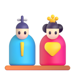 Japanese dolls as rendered by Microsoft Teams
