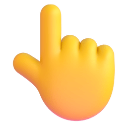 backhand index pointing up as rendered by Microsoft Teams