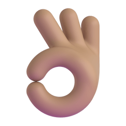 OK hand: medium skin tone as rendered by Microsoft Teams