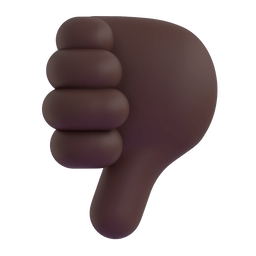 thumbs down: dark skin tone as rendered by Microsoft Teams
