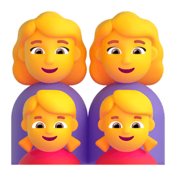 family: woman, woman, girl, girl as rendered by Microsoft Teams