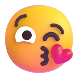 face blowing a kiss as rendered by Microsoft Teams