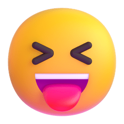 وجه بعينين مغلقتين ولسان متدلٍ as rendered by Microsoft Teams