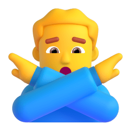 man gesturing NO as rendered by Microsoft Teams