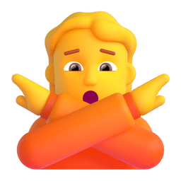 person gesturing NO as rendered by Microsoft Teams