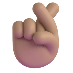 crossed fingers: medium skin tone as rendered by Microsoft Teams