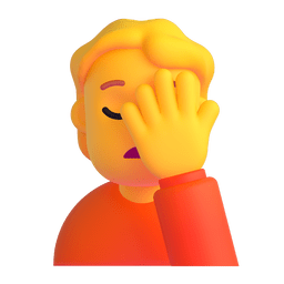 person facepalming as rendered by Microsoft Teams