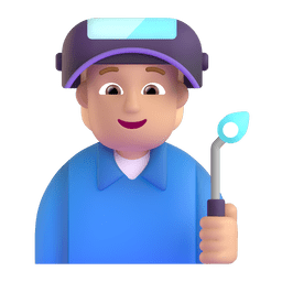 factory worker: medium-light skin tone as rendered by Microsoft Teams