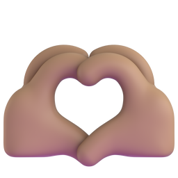 heart hands: medium skin tone as rendered by Microsoft Teams