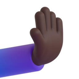 rightwards pushing hand: dark skin tone as rendered by Microsoft Teams