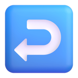 right arrow curving left as rendered by Microsoft Teams