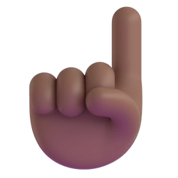 index pointing up: medium-dark skin tone as rendered by Microsoft Teams