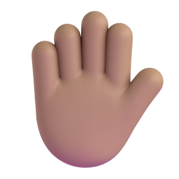 raised hand: medium skin tone as rendered by Microsoft Teams