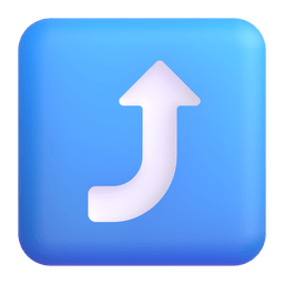 right arrow curving up as rendered by Microsoft Teams