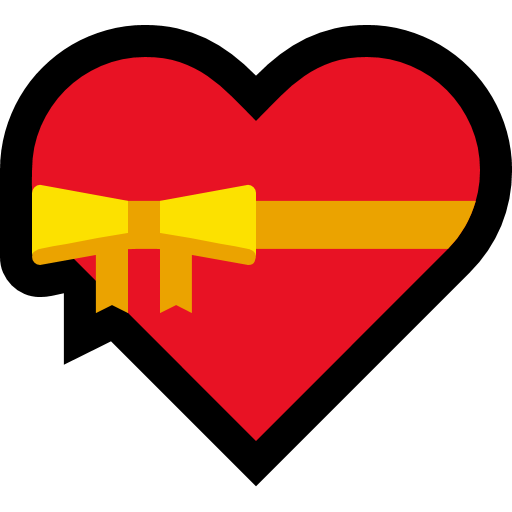 Heart with Ribbon as drawn by Microsoft in Windows 10 Anniversary Update