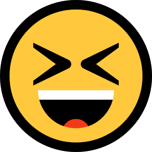 Grinning Squinting Face as drawn by Microsoft in Windows 10 Anniversary Update
